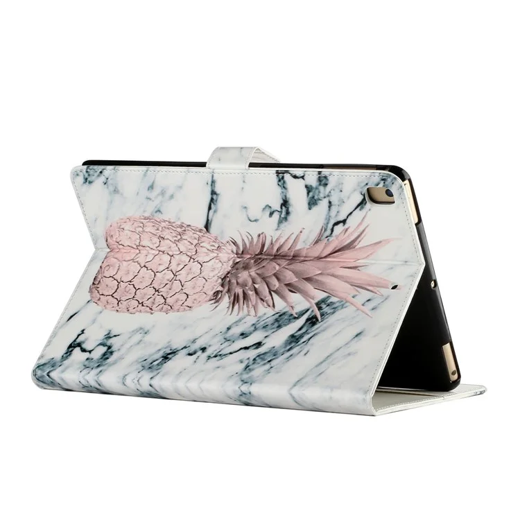 Pattern Printing PU Leather Tablet Case with Wallet Stand for iPad 9.7-inch (2018) / iPad Air (2013) / iPad Air 2, Etc. - Pineapple