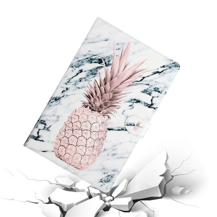 Pattern Printing PU Leather Tablet Case with Wallet Stand for iPad 9.7-inch (2018) / iPad Air (2013) / iPad Air 2, Etc. - Pineapple