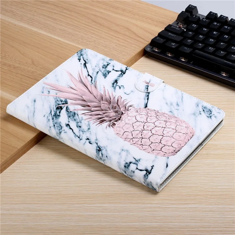 Pattern Printing PU Leather Tablet Case with Wallet Stand for iPad 9.7-inch (2018) / iPad Air (2013) / iPad Air 2, Etc. - Pineapple