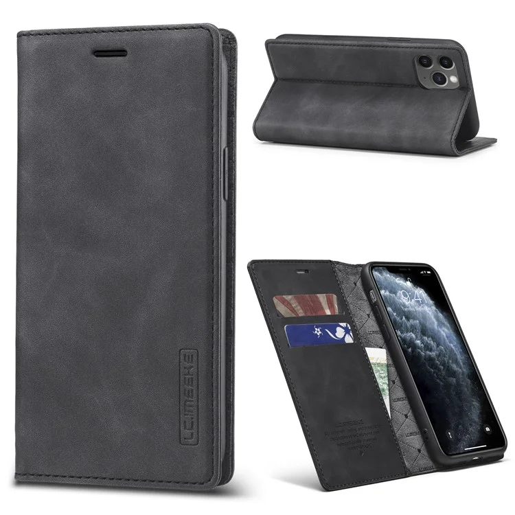 LC.IMEEKE Robuste magnetische PU-Lederabdeckung Handyhülle für iPhone 11 - Schwarz