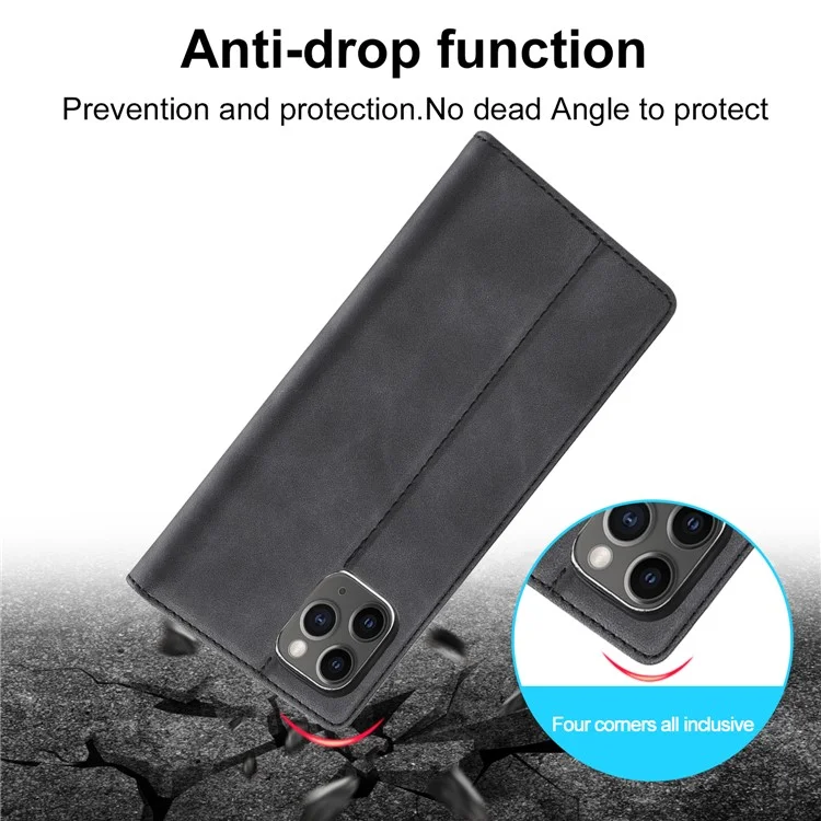 LC.IMEEKE Robuste magnetische PU-Lederabdeckung Handyhülle für iPhone 11 - Schwarz