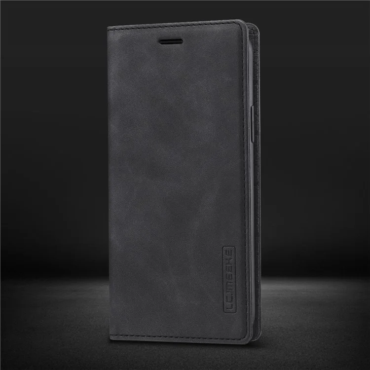 Lc. Imeeke Strot Magnet PU Capelo Capelo Case Para Iphone 11 - Preto