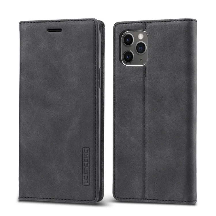 Lc. Imeeke Strot Magnet PU Capelo Capelo Case Para Iphone 11 - Preto