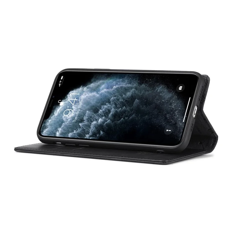 LC.IMEEKE Robuste magnetische PU-Lederabdeckung Handyhülle für iPhone 11 - Schwarz