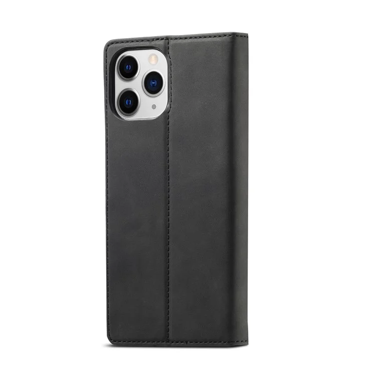 LC.IMEEKE Auto-absorbed Wallet Stand Leather Mobile Cover for iPhone 12 Pro Max - Preto