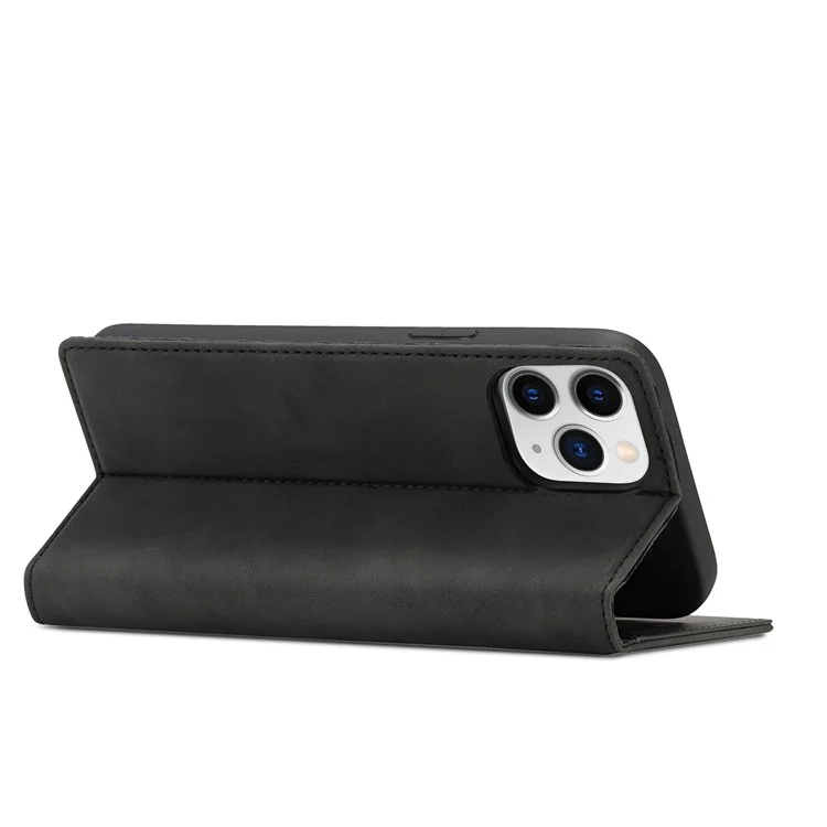 LC.IMEEKE Auto-absorbed Wallet Stand Leather Mobile Cover for iPhone 12 Pro Max - Preto