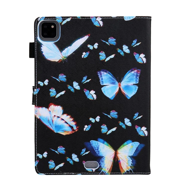 Pattern Printing Leather Stand Smart Case for iPad Pro 11-inch (2020) / (2022) / (2021) / iPad Air (2020) / Air (2022) Tablet Shell - Blue Butterfly