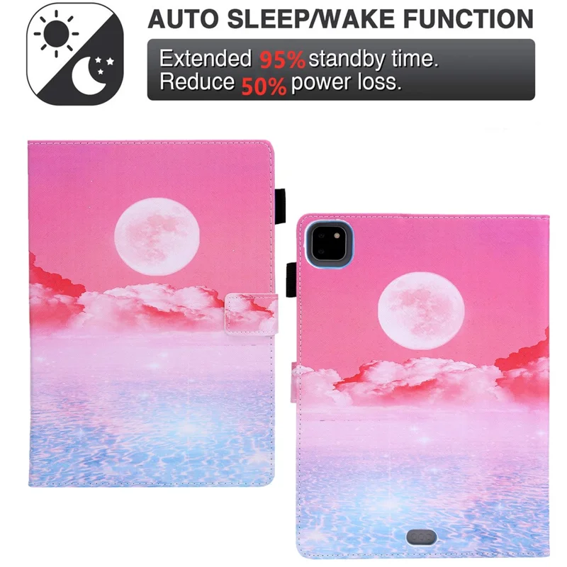 Custodia Smart in Pelle con Stampa a Motivo e Supporto per iPad Air 11 (2025) / (2024) / Pro 11 (2022) (2021) (2020) / Air (2020) (2022) - Afterglow