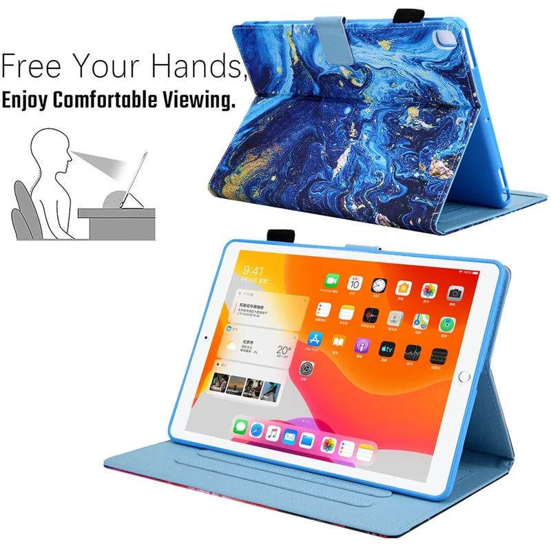 Patterned Leather Stand Smart Case for iPad Air 10.5 inch (2019)/iPad Pro 10.5-inch (2017)/iPad 10.2 (2021)/(2020)/(2019) - Painting