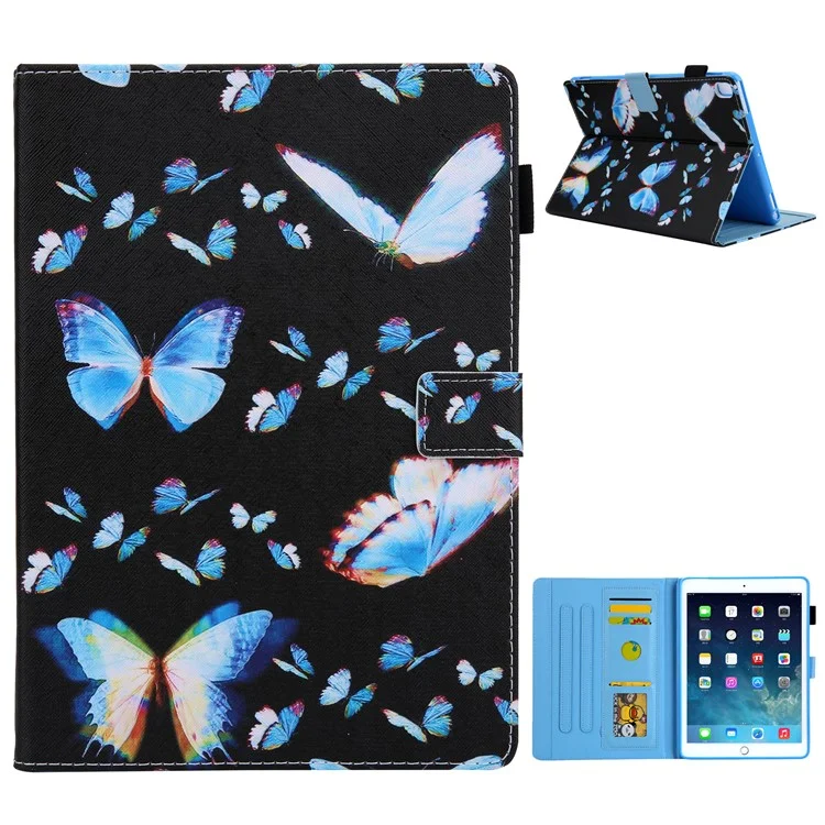 Shell Smart Shell Pour Ipad Air / Air 2 / Pro 9,7 Pouces (2016) / Ipad 9,7 Pouces (2018) / (2017) - Papillon Bleu