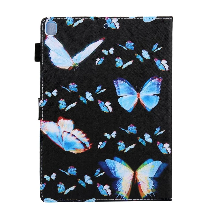 Patterned Leather Stand Smart Shell for iPad Air/Air 2/Pro 9.7 inch (2016)/iPad 9.7-inch (2018)/(2017) - Blue Butterfly