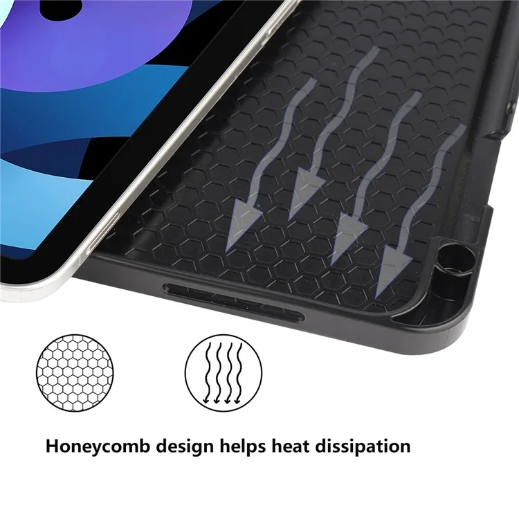 ENKAY HAT PRINCE ENK-8015 Tri-fold Stand PU Leather Smart Cover with Pen Slot for iPad Air (2020)/Air (2022)/iPad Pro 11 2018 - Negro