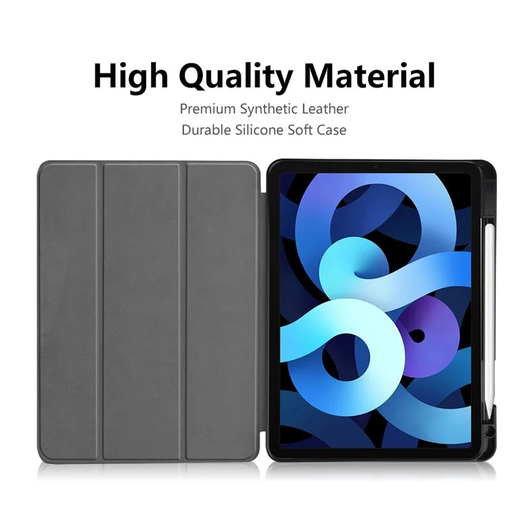 Enkay Hat Prince Enk-8015 Tri-fold Stand pu Leather Smart Cover Avec Fente de Stylo Pour Ipad Air (2020) / Air (2022) / Ipad Pro 11 2018 - le Noir