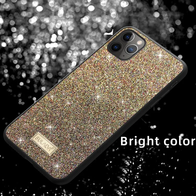 SULADA Dazzling Glittery Surface Leather TPU Case for iPhone 12 Pro Max Shell - Multi-color