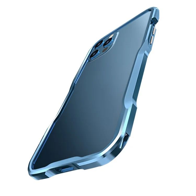 LUPHIE Metall-Stoßfänger-Hülle für iPhone 12 Pro/12 6.1 Zoll, schwere Ausführung, stoßfest, Zero Signal Interference, erhöhter Randschutz - Blau