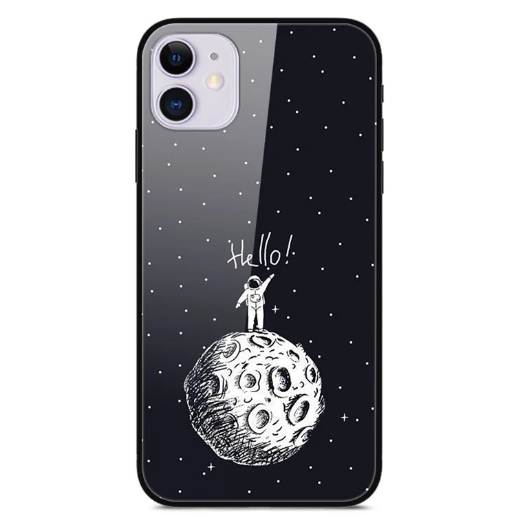 Muster-Druckglas + TPU + PC-Kombo-Casing-Cover für iPhone 12 Pro / iPhone 12 - Astronaut