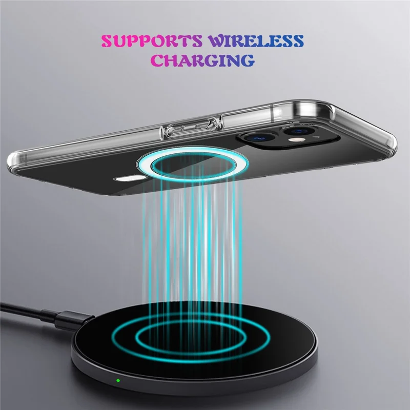 Clear TPU Phone Protective Back Cover [Support Wireless Charge] for iPhone 12 mini 5.4 inch