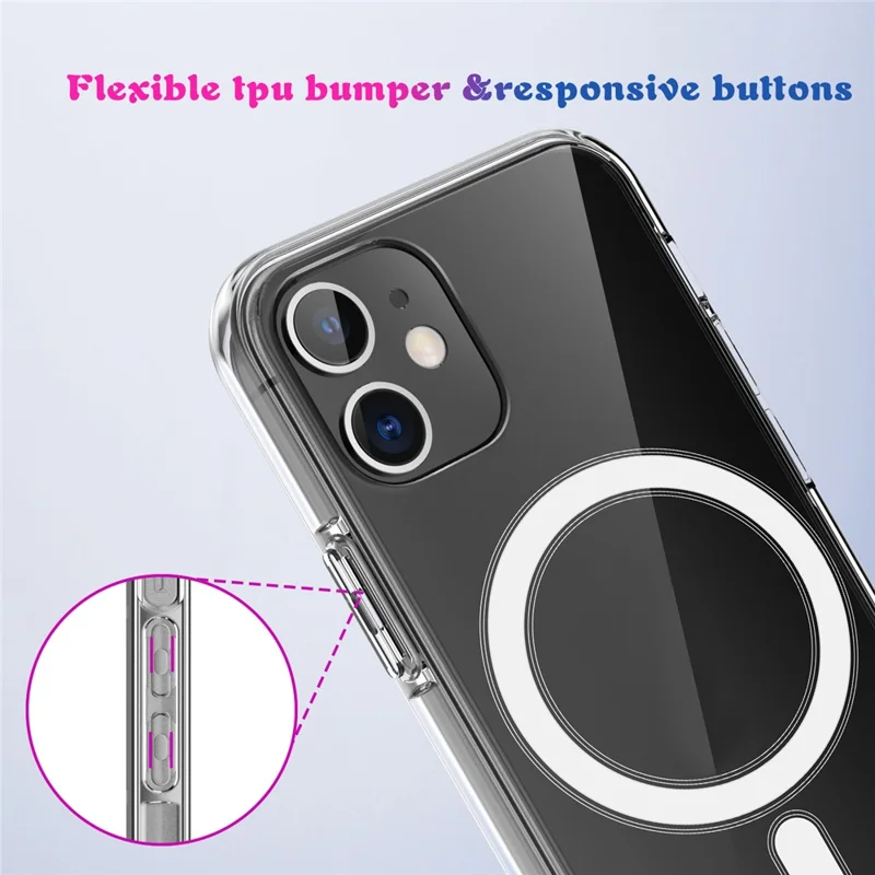 Clear TPU Phone Protective Back Cover [Support Wireless Charge] for iPhone 12 mini 5.4 inch