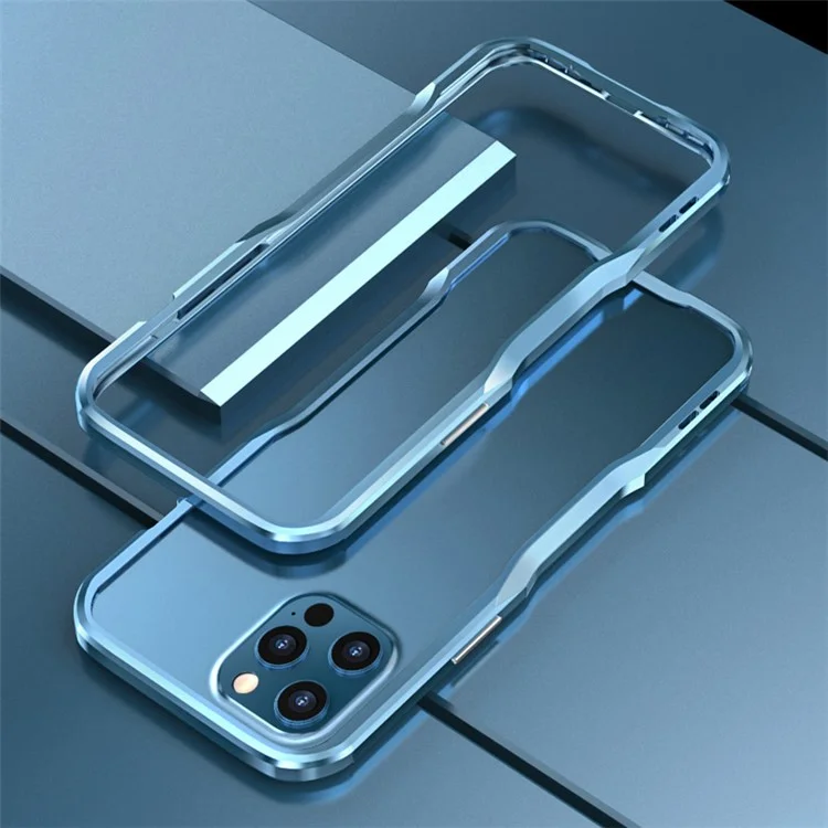 LUPHIE for iPhone 12 Pro Max Metal Bumper Case - Blue