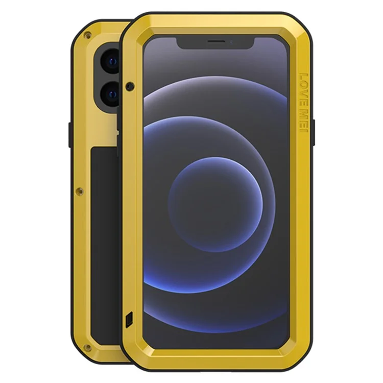 LOVE MEI Custodia a prova di urto, caduta e polvere per iPhone 12 mini Protector Shell - Giallo