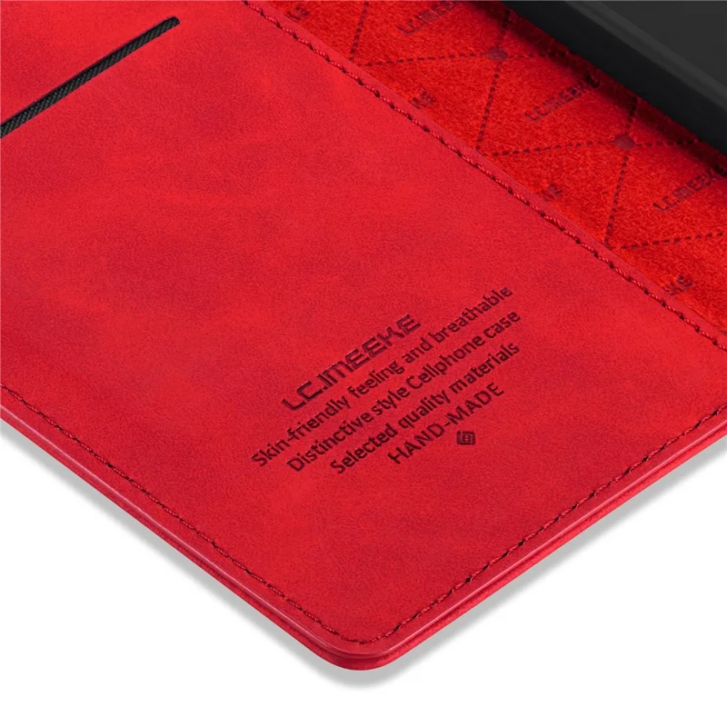LC.IMEEKE TPU + PU Leather Strong Magnetic Phone Protective Shell for iPhone XR - Red