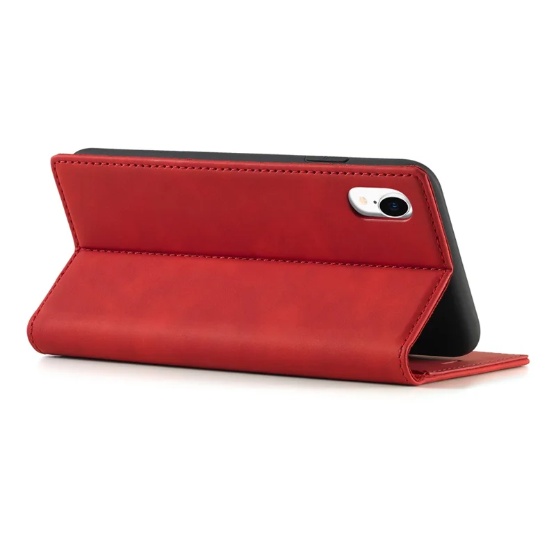 LC.IMEEKE TPU + PU Leather Strong Magnetic Phone Protective Shell for iPhone XR - Red