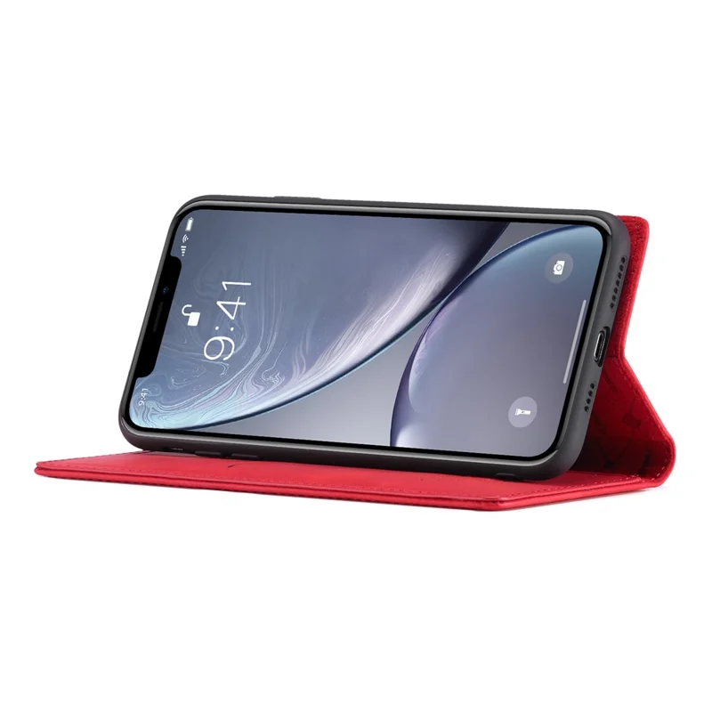 LC.IMEEKE TPU + PU Leather Strong Magnetic Phone Protective Shell for iPhone XR - Red
