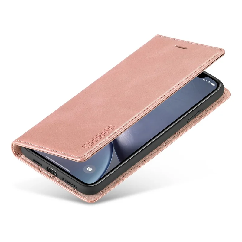 LC.IMEEKE TPU + PU Leather Strong Magnetic Phone Protective Shell for iPhone XR - Rose Gold