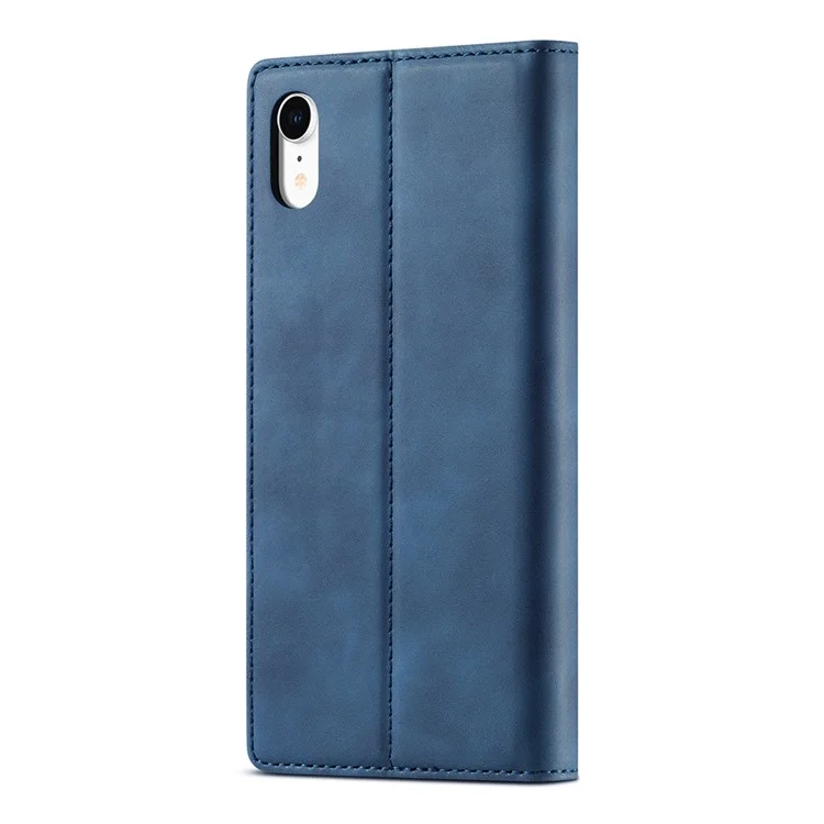 Lc. Imeeke TPU + PU Leather Fuerte Strong Magnetic Phone Protective Shell Para Iphone XR - Azul