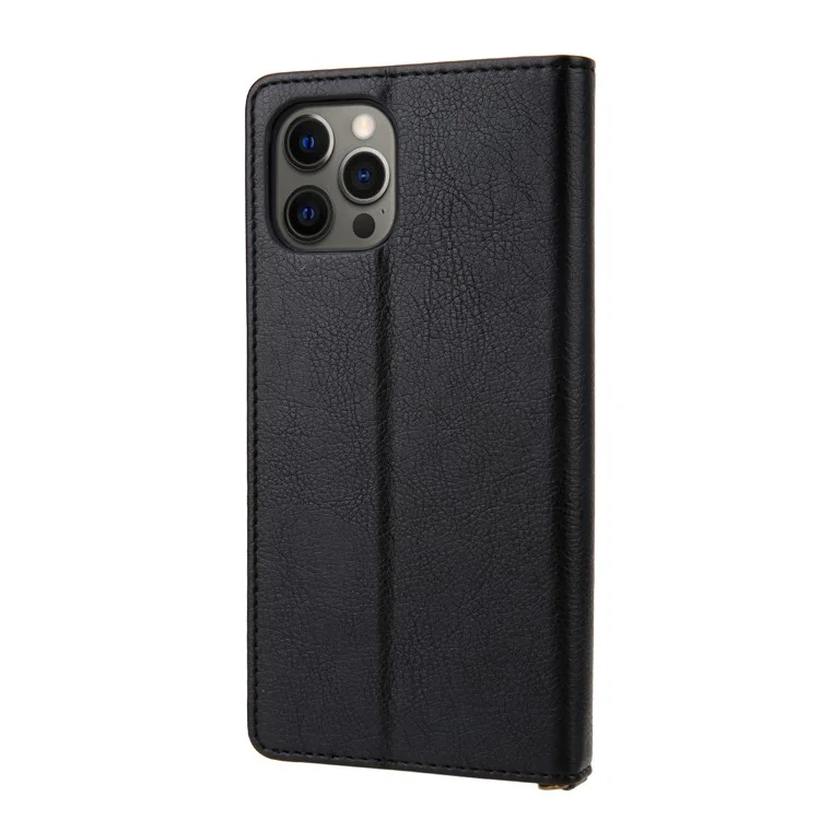 CMAI2 PU Leather Phone Cover Case with Card Holder for iPhone 12 Pro Max - Black