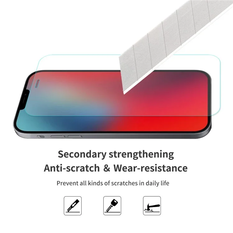 Enkay Anti-slip Clear TPU Case Con 0.26 mm 9h 2.5d Protector de Vidrio Templado Para Iphone 12/12 Pro