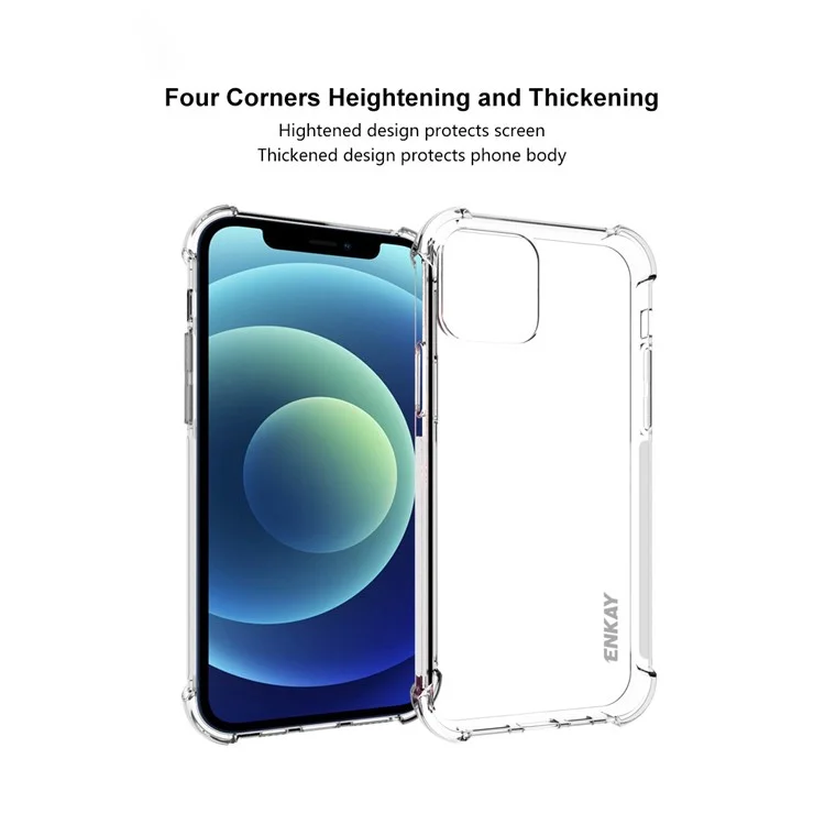ENKAY HAT PRINCE Clear TPU Case with [Full Glue] [Complete Cover] Tempered Glass Screen Film for iPhone 12 / 12 Pro
