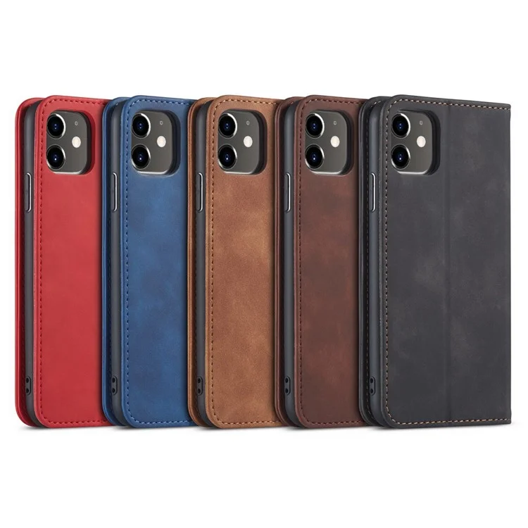 Fantasy-serie Automatisch Absorbiertes Leder-brieftaschenstand Hülle Für Iphone 12 Pro / iPhone 12 - Schwarz