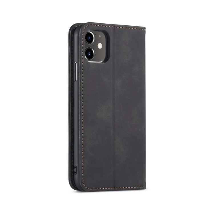 Fantasy-serie Automatisch Absorbiertes Leder-brieftaschenstand Hülle Für Iphone 12 Pro / iPhone 12 - Schwarz