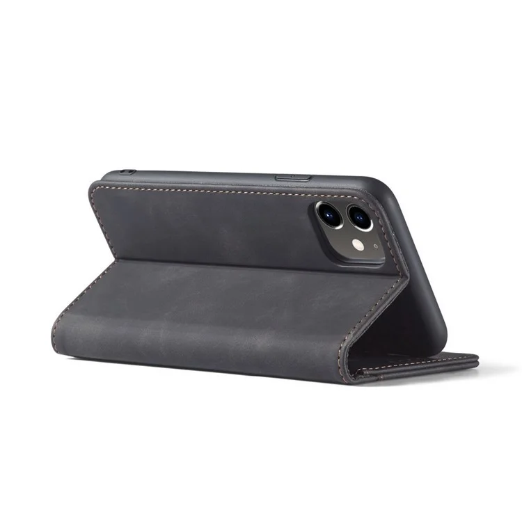 Fantasy-serie Automatisch Absorbiertes Leder-brieftaschenstand Hülle Für Iphone 12 Pro / iPhone 12 - Schwarz