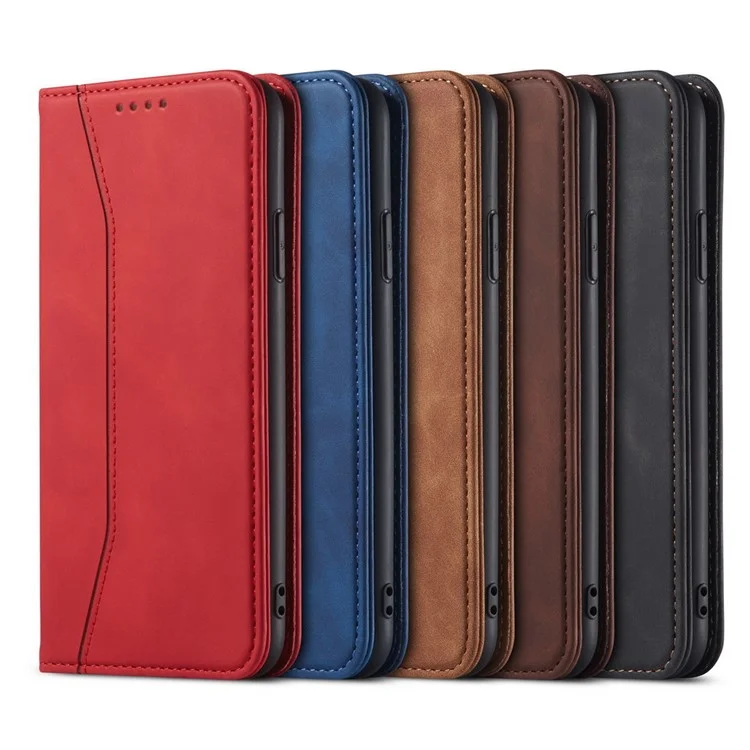 Fantasy-serie Automatisch Absorbiertes Leder-brieftaschenstand Hülle Für Iphone 12 Pro / iPhone 12 - Schwarz