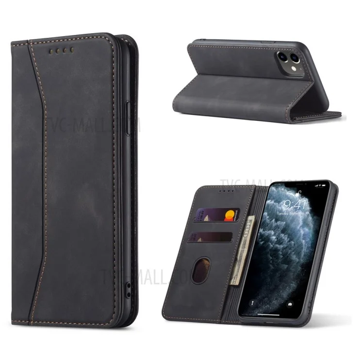 Funda de cartera de cuero auto-absorbida de la serie Fantasy para iPhone 12 mini de 5.4 pulgadas - Negro