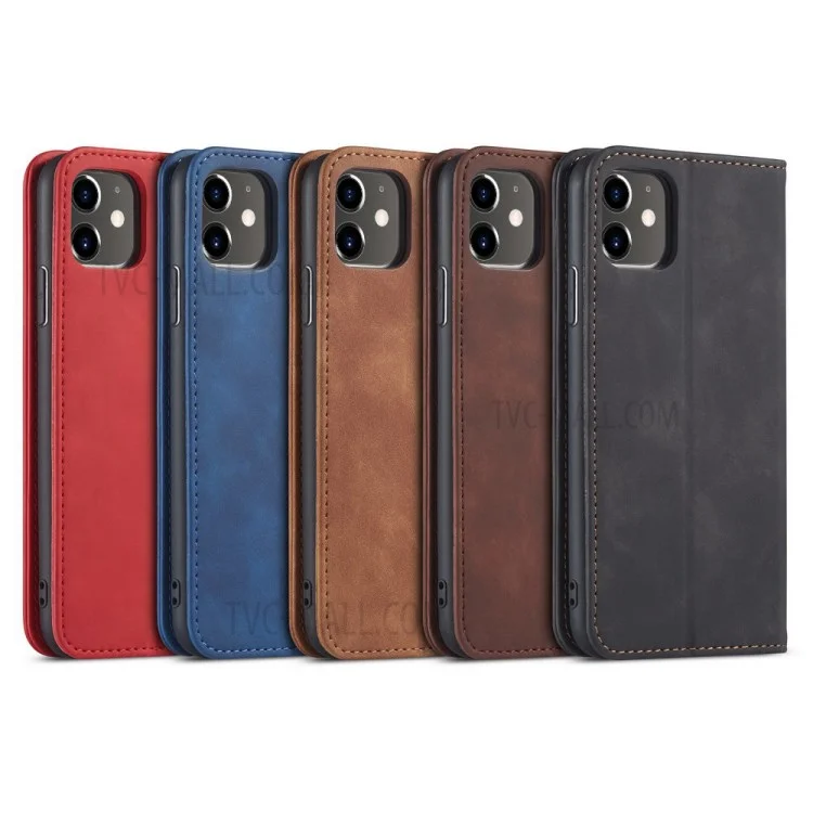 Funda de cartera de cuero auto-absorbida de la serie Fantasy para iPhone 12 mini de 5.4 pulgadas - Negro