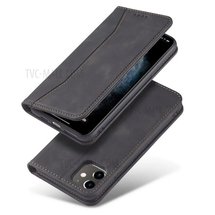 Funda de cartera de cuero auto-absorbida de la serie Fantasy para iPhone 12 mini de 5.4 pulgadas - Negro