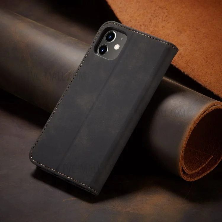 Funda de cartera de cuero auto-absorbida de la serie Fantasy para iPhone 12 mini de 5.4 pulgadas - Negro