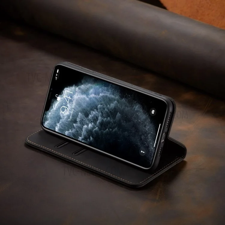 Funda de cartera de cuero auto-absorbida de la serie Fantasy para iPhone 12 mini de 5.4 pulgadas - Negro