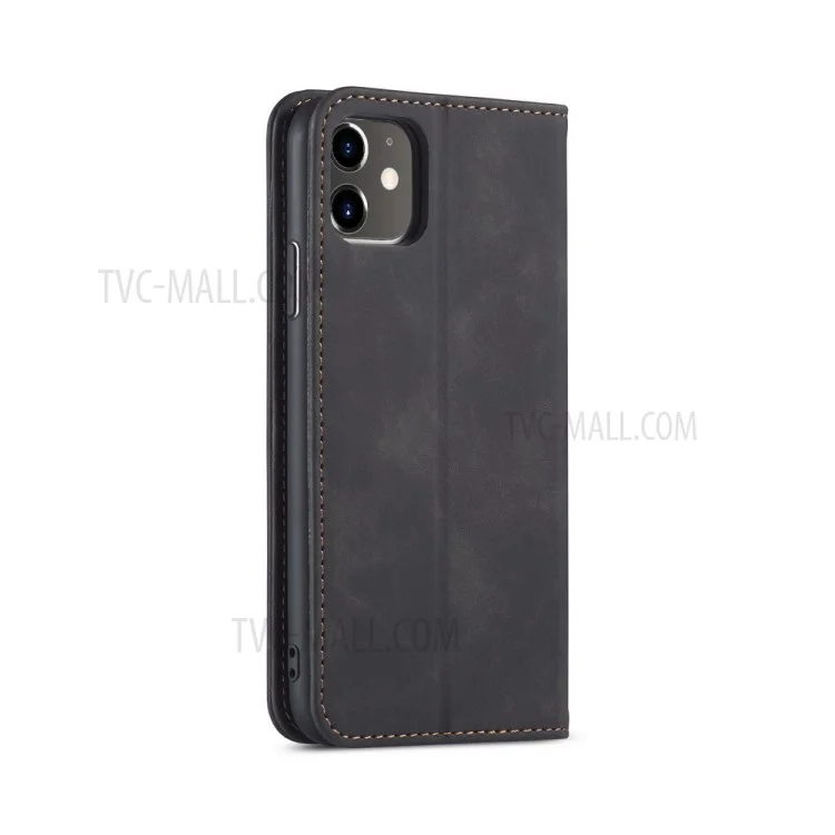 Funda de cartera de cuero auto-absorbida de la serie Fantasy para iPhone 12 mini de 5.4 pulgadas - Negro