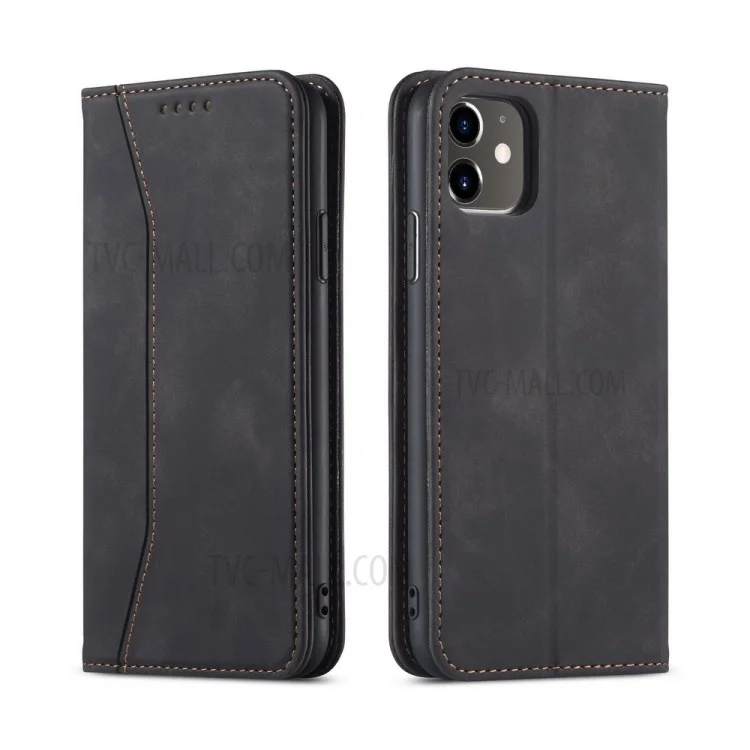 Funda de cartera de cuero auto-absorbida de la serie Fantasy para iPhone 12 mini de 5.4 pulgadas - Negro