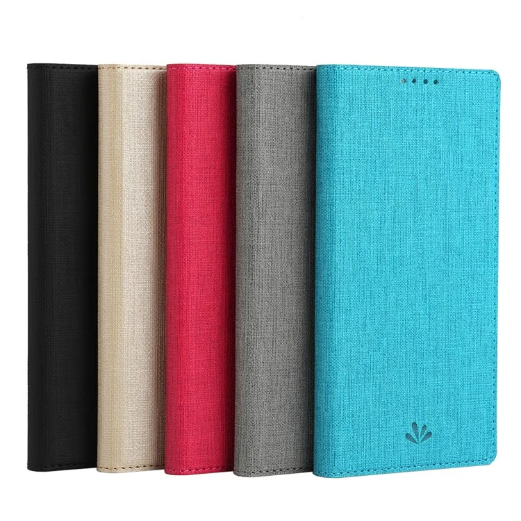 VILI DMX Auto-Absorbed Plain Cross Texture Leather Phone Cover Case with Card Holder for iPhone 12/12 Pro - Black