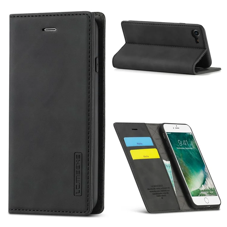 Lc. Imeeke Strong Auto-absorbido de Trabajo de Trabajo de Estilo de Negocio Con Cáscara Para Iphone 7/8/SE (2020)/SE (2022) - Negro