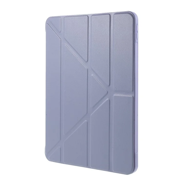 Caixa de Casca de Couro Inteligente de Origami Para Ipad Air (2020)/ar (2022) - Luz Roxa