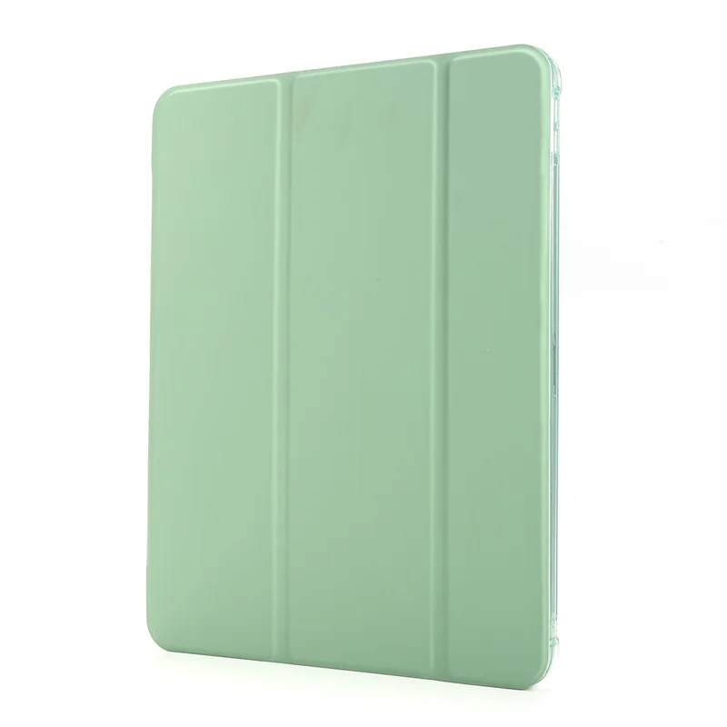 Case de Cuero de Soporte Tri-pliegue Con Ranura Para Lápiz Para Ipad Air (2020)/Air (2022) Concha de la Tableta - Verde Claro