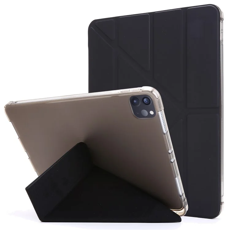 Caso Deformável de Tablet de Couro Wake / Sleep para iPad Air 11 (2024) / Air (2022) / (2020) - Preto