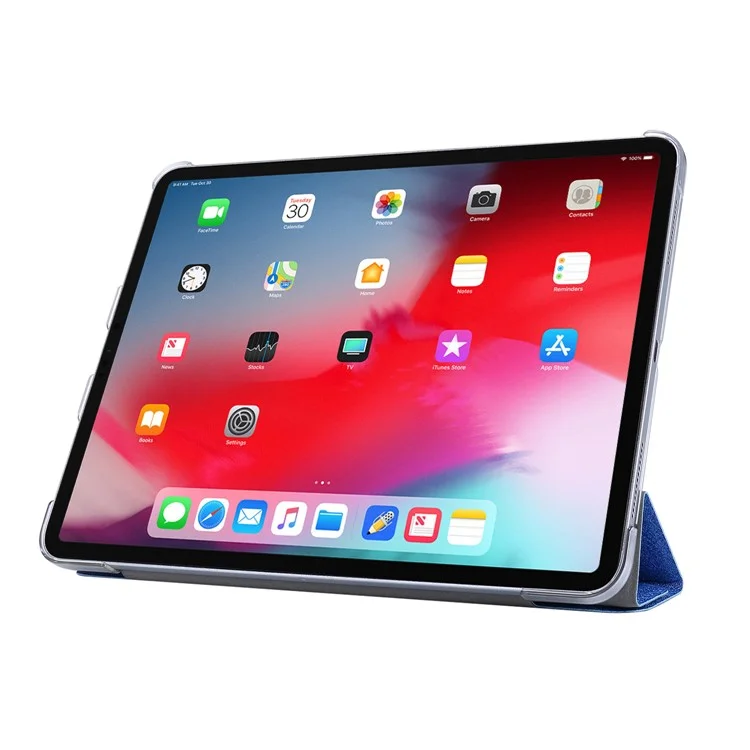 Silk Texture Origami Stand Leather Smart Tablet Cover Shell for iPad Air 11 (2025) / (2024) / Air (2022) / (2020) - Dark Blue