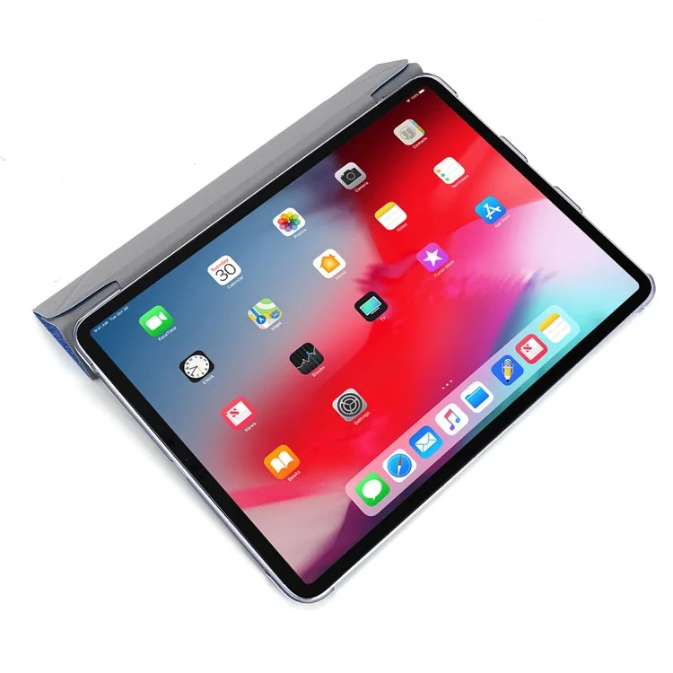 Textura de Seda Origami Stand de Cuero Smart Tableta Shell Para Ipad Air (2020)/Air (2022) - Azul Oscuro